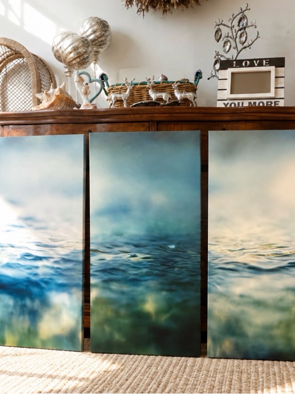 🌊 3-Piece Ocean Canvas Wall Art Set – Coastal Beach Decor